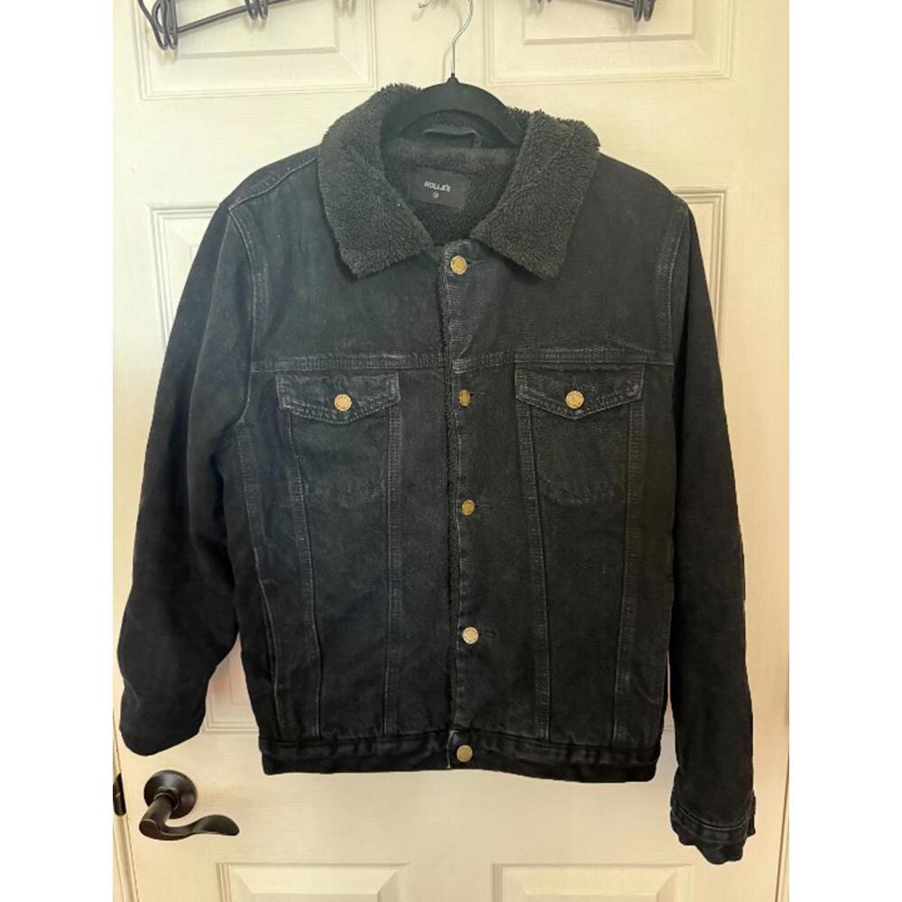Rolla’s black sherpa-lined denim jacket